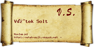 Vétek Solt névjegykártya